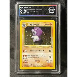 2001 Poliwrath #9 Pokémon Neo Discovery Holo Rare ArenaClub Graded NM MINT+ 8.5